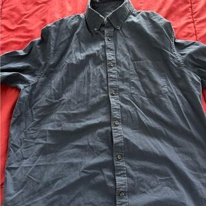 Express Dark Blue Casual Button-Down Shirt